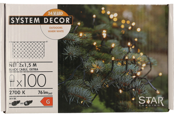 STARTRADI System Decor LED-Netz 2m 495-57-1 Extra, schwarz, 1,5m