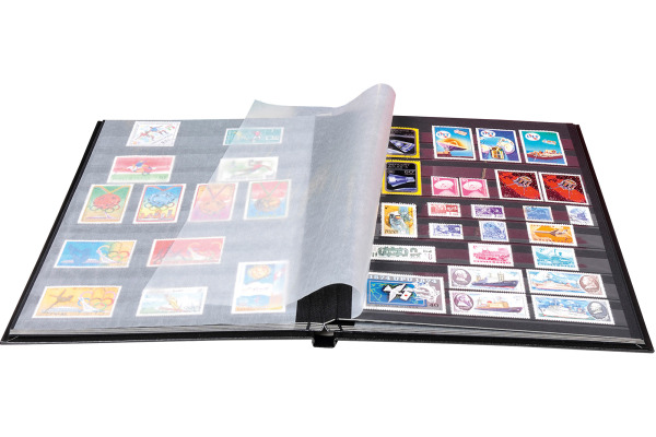 EXACOMPTA Briefmarkenalbum 22.5x30.5cm 26151E Schwarz 48 Seiten