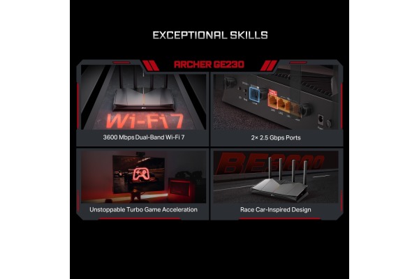 TP-LINK DualBand WiFi 7 Gaming Router ARC.GE230 BE3600