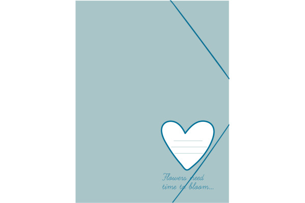 ANCOR Gummibandmappe A4 117769 B'LOG SWEET BLUE, Hearts