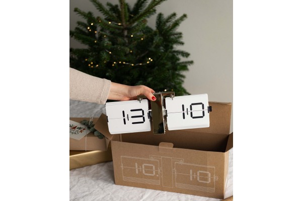 ESMEE Wanduhr Flip Clock 240.006.0 silber