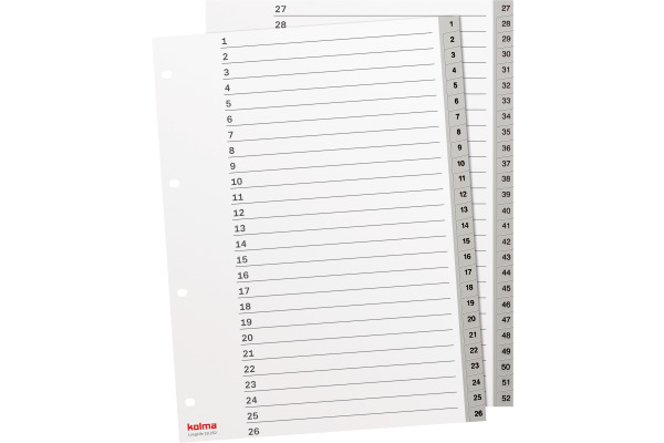 KOLMA Register LongLife A4 19.252.03 grau 1-52