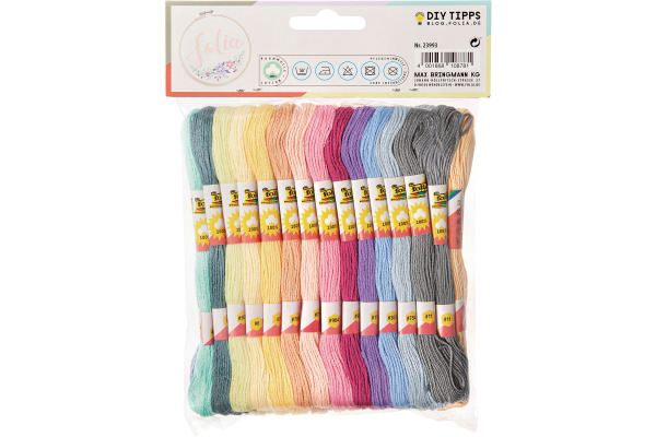 FOLIA Stickgarn 52 Stk. à 8m 23993 Pastel, 26 Farben ass.