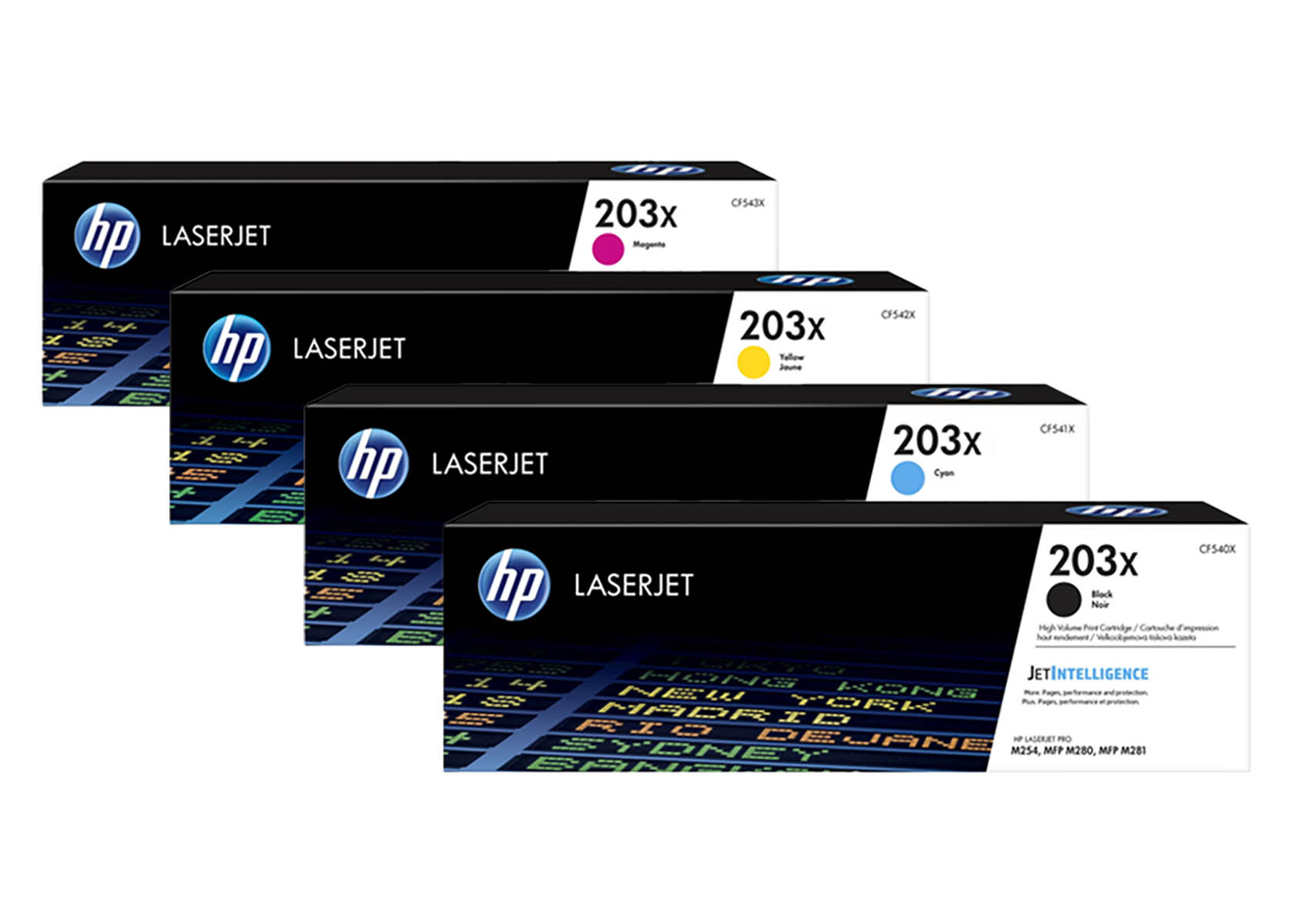 Original HP 203X / CF540X SET Multipack / Set mit allen vier Farben