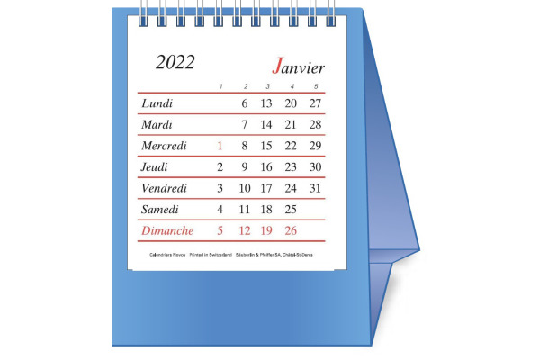 NOVOS Tischkal. Pro Bristol F. 2027 508028 1M/1S hellgrün FR 11.5x14cm