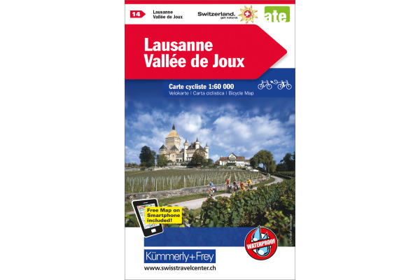 KÜMMERLY Velokarte 325902414 Lausanne-Vallée Joux 1:60'000