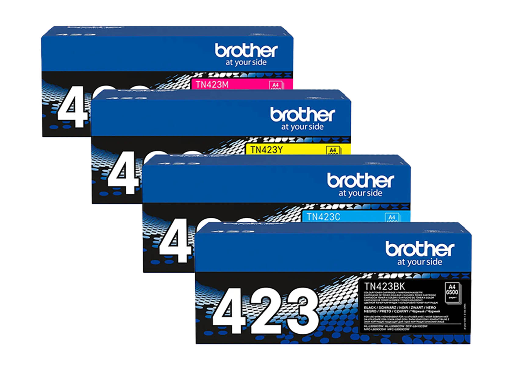 Original Brother Toner SET TN423/TN-423 Multipack / Set mit allen vier Farben