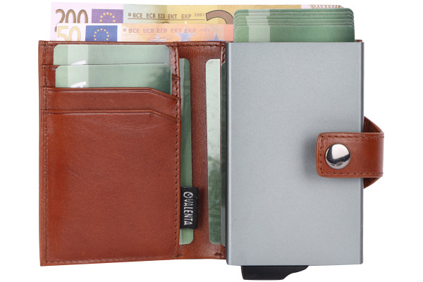 VALENTA Card Case Plus Wallet Luxe 588669 Cognac