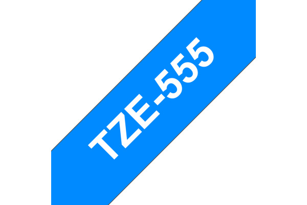 PTOUCH Band, laminiert weiss/blau TZe-555 PT-2450DX 24 mm