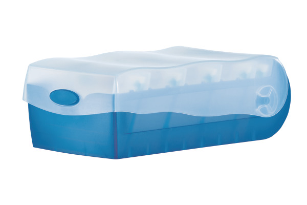 HAN Karteibox Croco 977-643 A7 blau trans. 100 Karten
