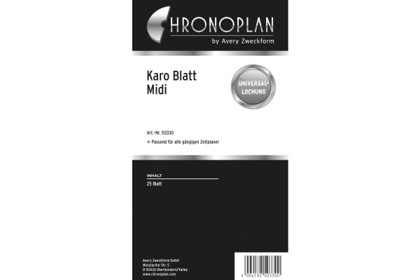 CHRONOPLA Blatt kariert 50330Z.27 25 Blatt Midi