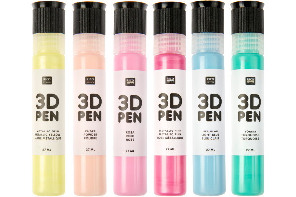 RICO DESI 3D Pen Set 800729 Pastel 6x27ml