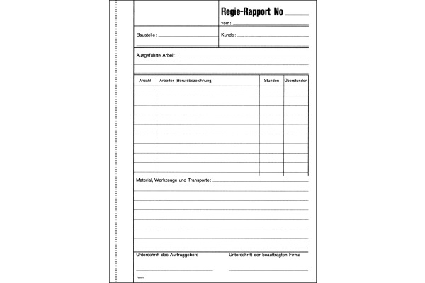 FAVORIT Regierapport Deutsch A5 9183 OK weiss 50x3 Blatt