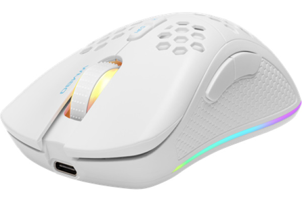 DELTACO Lightweight Gaming Mouse,RGB GAM120W Wireless, White, WM80