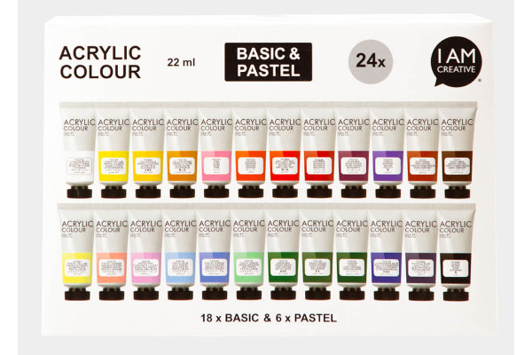 I AM CREA Acryl Set 24x22ml 2001.94 Basic & Pastel