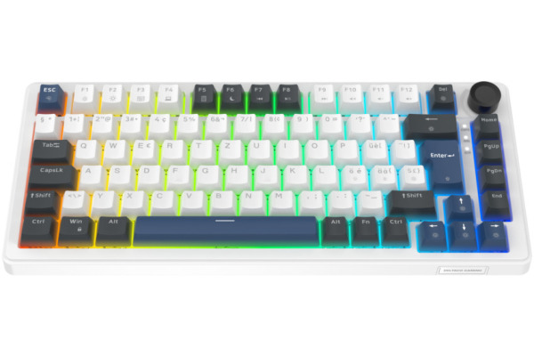 DELTACO Mech. Keyboard Gasket DK480 GAM-205-W PBT keycaps,Hot-swap,WH. CH