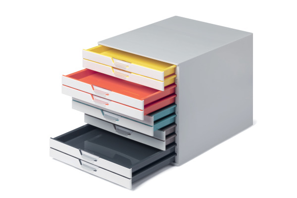 DURABLE Schubladenbox Varicolor 10 763027 weiss/bunt 10 Schubl.