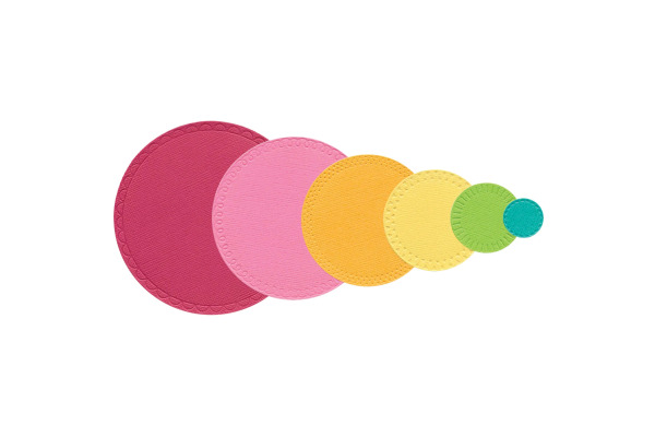 SIZZIX Stanzformen 666991 Border Party Circles 6 Stück
