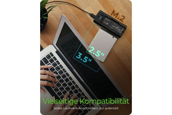 ICY BOX DockingStation M.2 IB180MSC3 NVMe SSD & SATA Drive, USB-C