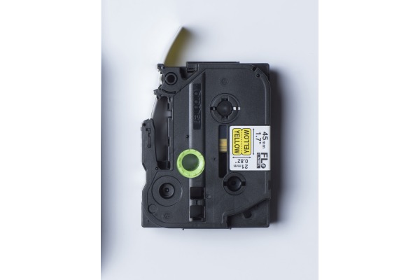 PTOUCH Einzelfähnchen schwarz/gelb FLE-6511 PTP900W 21mmx45mm