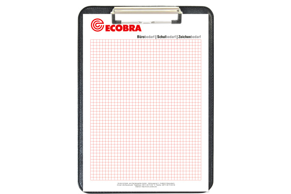 ECOBRA Schreibplatte A4 789250 schwarz Kunstleder hoch
