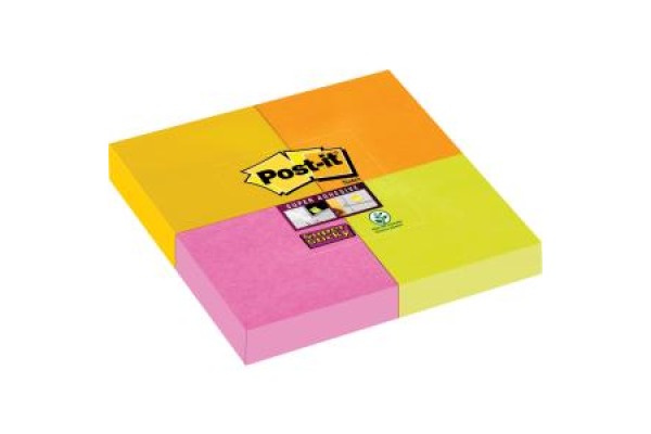 POST-IT Block Super Sticky Cape Town 6910SSYP 4-farbig, 4x45Bl. 47.6x47.6mm