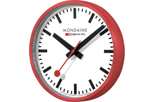 MONDAINE Wanduhr 250mm A990.11SB rot/weiss