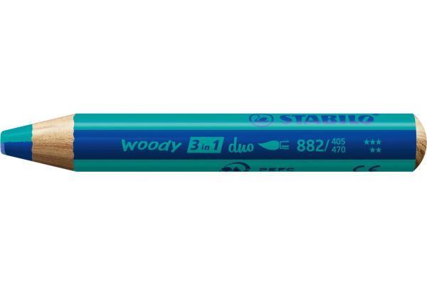 STABILO Farbstift Woody 3 in 1 2/405-470 Duo, blau/türkis