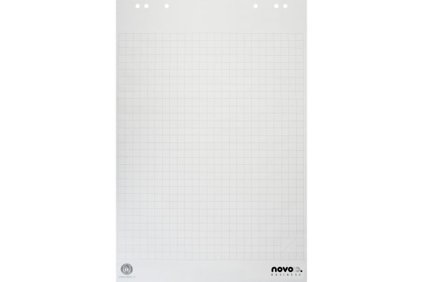 NOVOOO Flipchart-Block 80g 65x98cm 400174612 Recycling kariert 5x20 Blatt