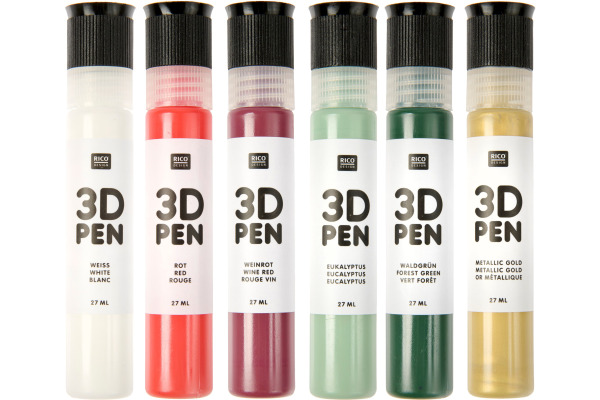 RICO DESI 3D Pen Set 800732 Weihnachten 6x27ml