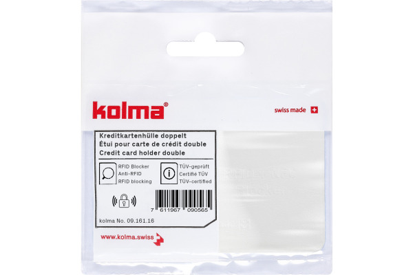 KOLMA Kreditkartenhülle RFID 09.161.16 weiss 66x95mm