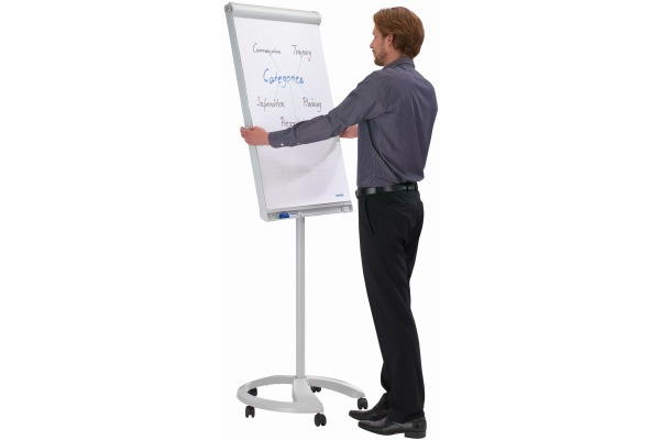 FRANKEN Flipchart Deluxe 67x95cm FC81 Mobil, hellgrau