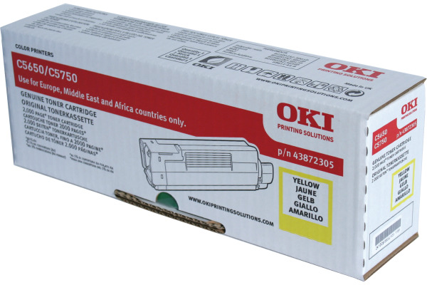 OKI Toner yellow 43872305 C5650/5750 2000 Seiten