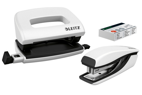 LEITZ Locher/Hefter NeXXt WOW 5561 55612001 weiss, Bundle 10 Blatt