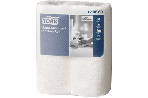 TORK Küchenrolle 120269 weiss, 2-lagig 2 Stück