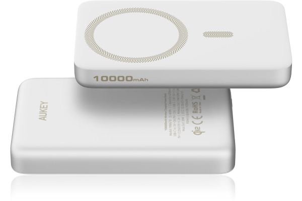 AUKEY MagFusion Slim 10000mAh PB-MS08 S Powerbank Qi2 Wireless,White