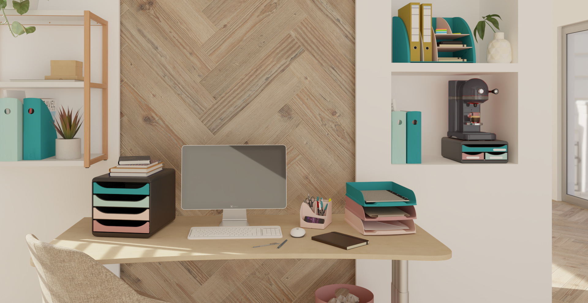 EXACOMPTA Papierkorb Ecobin 15lt 45338D altrosa