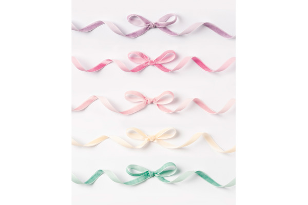 FOLIA Samtbänder 10mmx2m 12141 Pastell, assortiert 5 Stück