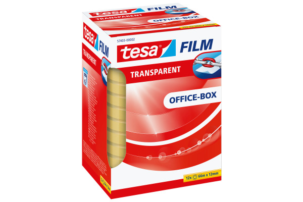 TESA Klebeband 12mmx66m 574030000 Transparent, 12 Rollen