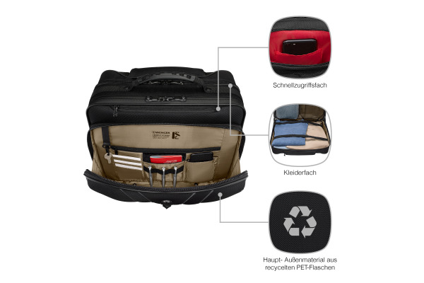 WENGER Wheeled Laptop Case 15.6inch 653631 Legacy Black Series Black