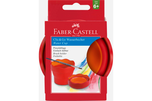 FABER-CA. Wasserbecher CLIC & GO 181517 rot, für Pinsel