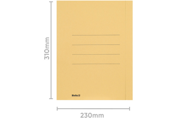 BIELLA Einlagemappe m. Klappe A4 25040120U gelb 240g/m2 50 Stück