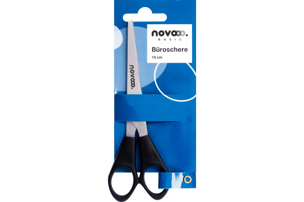 NOVOOO Büroschere 15cm E-131160 für Rechtshänder, schwarz