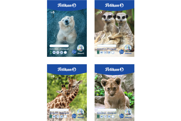 PELIKAN Zeichenblock A3 224840 assoriert, 100gr. 20 Blatt