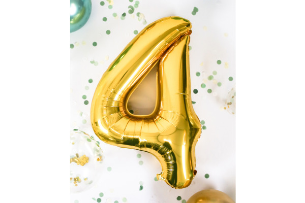 I AM CREA Folienballon Zahl 4 85cm 1000-1049 gold