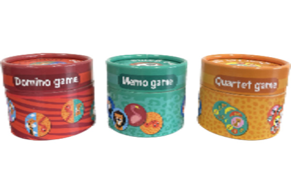 ROOST Spiel in Schachtel SP981 Domino, Memor, Quartett