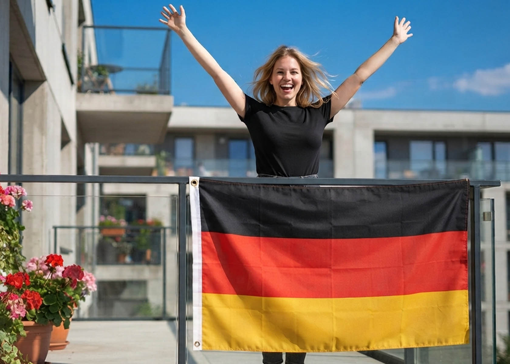 Deutschland Flagge 150x90cm Fahne aus Polyester 
