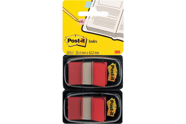 POST-IT Index 2er Set 25,4x43,2mm 680-R2 rot 2x50 Stück