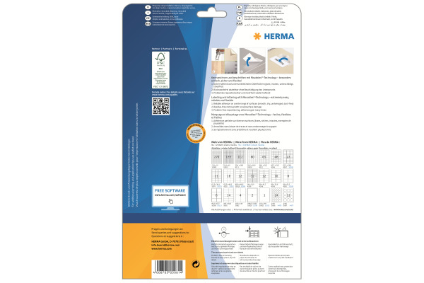 HERMA Etiketten Movables 105x42.3mm 5081 weiss,non-perm. 350 St./25 Bl.