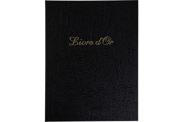 EXACOMPTA Gästebuch Balacron 22x27cm 4981E Schwarz 50 Seiten, weiss